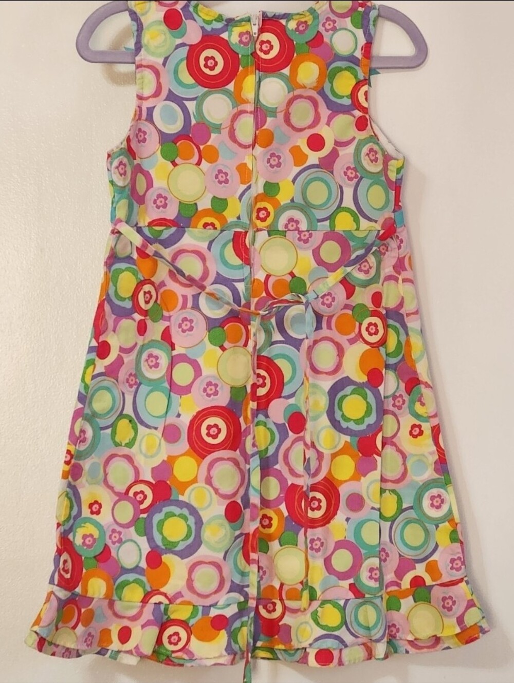 Bonnie Jean Colorful Circle Pattern Dress Sz 6